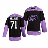 Hurricanes 71 Lucas Wallmark Black Purple Hockey Fights Cancer Adidas Jersey Dzhi,baseball caps,new era cap wholesale,wholesale hats